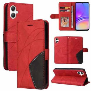 For Samsung Galaxy A07 5G Dual-color Splicing Flip Leather Phone Case(Red)