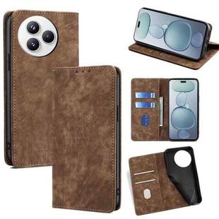 For Xiaomi Civi 5 Pro 5G RFID Anti-theft Brush Magnetic Leather Phone Case(Brown)