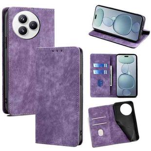 For Xiaomi Civi 5 Pro 5G RFID Anti-theft Brush Magnetic Leather Phone Case(Purple)