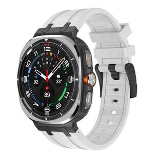 For Samsung Galaxy Watch Ultra 47mm AP Series Liquid Silicone Watch Band(Black White)