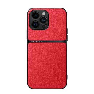 For iPhone 16 Pro Max Litchi Leather Magnetic Full Coverage Shockproof Phone Case(Red)