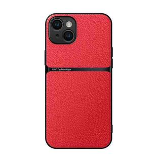 For iPhone 14 Plus Litchi Leather Magnetic Full Coverage Shockproof Phone Case(Red)