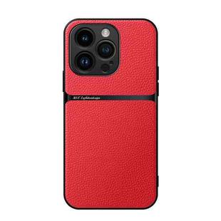 For iPhone 13 Pro Litchi Leather Magnetic Full Coverage Shockproof Phone Case(Red)