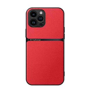 For iPhone 12 Pro Max Litchi Leather Magnetic Full Coverage Shockproof Phone Case(Red)