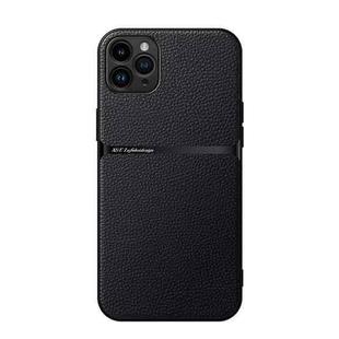 For iPhone 11 Pro Max Litchi Leather Magnetic Full Coverage Shockproof Phone Case(Black)
