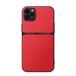 For iPhone 11 Pro Max Litchi Leather Magnetic Full Coverage Shockproof Phone Case(Red)