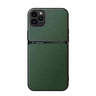 For iPhone 11 Pro Max Litchi Leather Magnetic Full Coverage Shockproof Phone Case(Green)