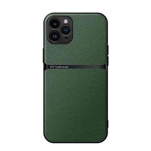 For iPhone 11 Pro Litchi Leather Magnetic Full Coverage Shockproof Phone Case(Green)