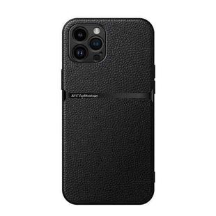 For iPhone 12 Pro Litchi Leather Magnetic Full Coverage Shockproof Phone Case(Black)