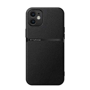 For iPhone 11 Litchi Leather Magnetic Full Coverage Shockproof Phone Case(Black)