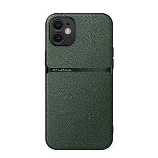 For iPhone 11 Litchi Leather Magnetic Full Coverage Shockproof Phone Case(Green)
