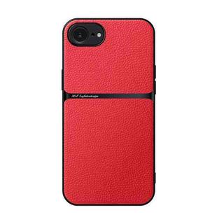 For iPhone 16e Litchi Leather Magnetic Full Coverage Shockproof Phone Case(Red)