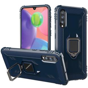 For Wiko View 4 / View 4 Lite Carbon Fiber Protective Case with 360 Degree Rotating Ring Holder(Blue)