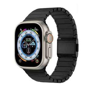 For Apple Watch 46mm / 49mm / 45mm / 44mm Bamboo Norman Buckle Titanium Alloy Watch Band(Black)