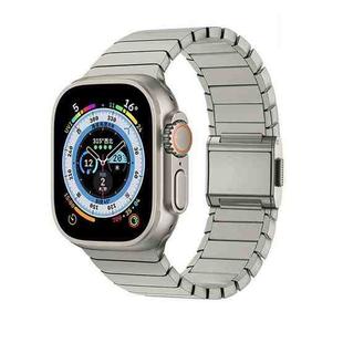 For Apple Watch 46mm / 49mm / 45mm / 44mm Bamboo Norman Buckle Titanium Alloy Watch Band(Titanium Color)