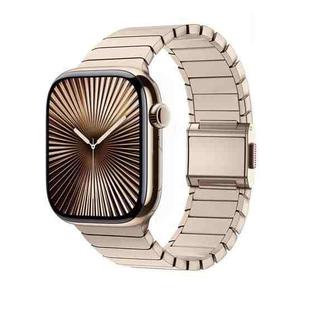 For Apple Watch 42mm / 41mm / 40mm / 38mm Bamboo Norman Buckle Titanium Alloy Watch Band(Gold)