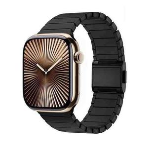 For Apple Watch 42mm / 41mm / 40mm / 38mm Bamboo Norman Buckle Titanium Alloy Watch Band(Black)