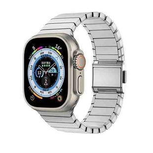 For Apple Watch 46mm / 49mm / 45mm / 44mm Bamboo Norman Buckle Stainless Steel Watch Band(Silver)