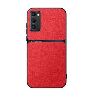 For Samsung Galaxy S20 FE 4G / 5G Litchi Leather Magnetic Full Coverage Shockproof Phone Case(Red)