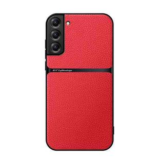 For Samsung Galaxy S21 5G Litchi Leather Magnetic Full Coverage Shockproof Phone Case(Red)