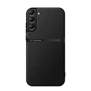 For Samsung Galaxy S21+ 5G Litchi Leather Magnetic Full Coverage Shockproof Phone Case(Black)