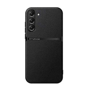 For Samsung Galaxy S23+ 5G Litchi Leather Magnetic Full Coverage Shockproof Phone Case(Black)