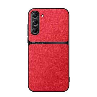 For Samsung Galaxy S23+ 5G Litchi Leather Magnetic Full Coverage Shockproof Phone Case(Red)