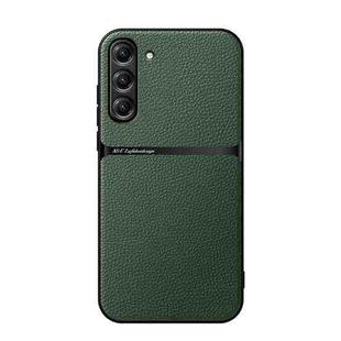 For Samsung Galaxy S23+ 5G Litchi Leather Magnetic Full Coverage Shockproof Phone Case(Green)