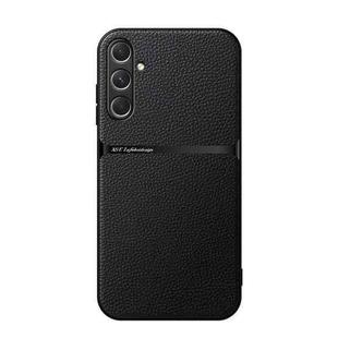 For Samsung Galaxy S24 FE 5G Litchi Leather Magnetic Full Coverage Shockproof Phone Case(Black)