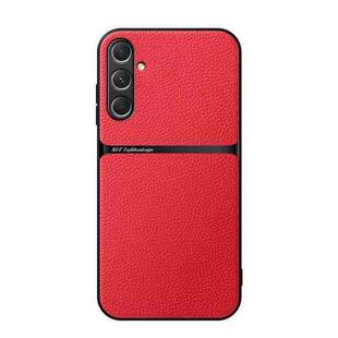 For Samsung Galaxy S24 FE 5G Litchi Leather Magnetic Full Coverage Shockproof Phone Case(Red)