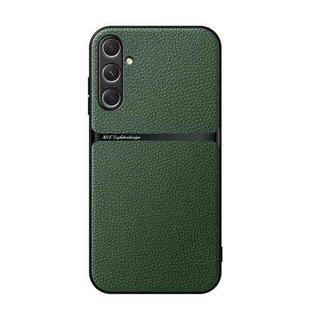 For Samsung Galaxy S24 FE 5G Litchi Leather Magnetic Full Coverage Shockproof Phone Case(Green)