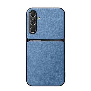 For Samsung Galaxy S24 5G Litchi Leather Magnetic Full Coverage Shockproof Phone Case(Blue)