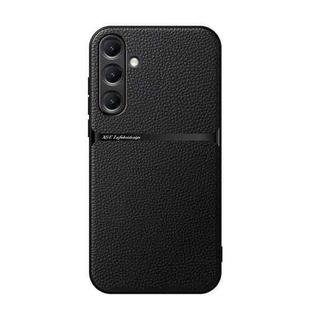For Samsung Galaxy S25+ 5G Litchi Leather Magnetic Full Coverage Shockproof Phone Case(Black)