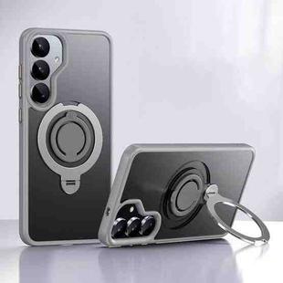 For Samsung Galaxy S25+ 5G Frosted MagSafe Phone Case with 360 Degree Rotating Holder(Grey)