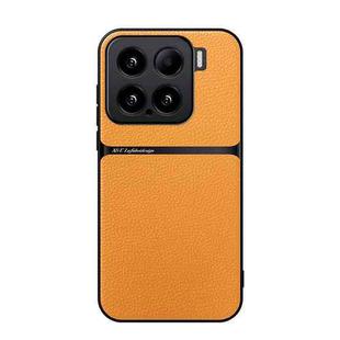 For Xiaomi 15 Litchi Leather Magnetic Full Coverage Shockproof Phone Case(Yellow)