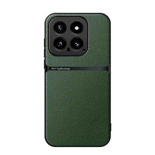 For Xiaomi 14 Litchi Leather Magnetic Full Coverage Shockproof Phone Case(Green)