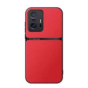 For Xiaomi 11T / 11T Pro Litchi Leather Magnetic Full Coverage Shockproof Phone Case(Red)