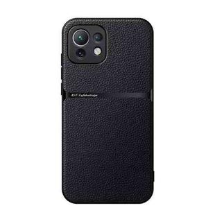 For Xiaomi Mi 11 Lite 4G / 5G Litchi Leather Magnetic Full Coverage Shockproof Phone Case(Black)