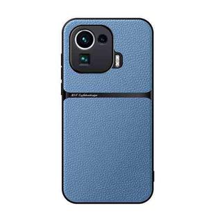 For Xiaomi Mi 11 Pro Litchi Leather Magnetic Full Coverage Shockproof Phone Case(Blue)