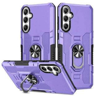 For Samsung Galaxy S24 FE 5G Ring Holder Armor Hybrid Phone Case(Purple)