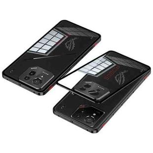 For  ASUS ROG Phone 9 Pro Snap Buckle Metal Frame Glass Back Panel Phone Case(Black)