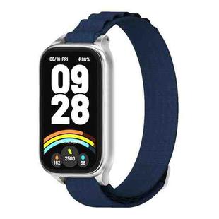 For Xiaomi Smart Band 9 Active / Redmi Band 3 Mijobs Metal Shell Nylon Watch Band(Midnight Blue Silver)