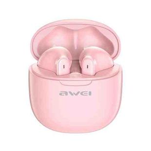 awei T68 ENC Noise Reduction Wireless Bluetooth Gaming Earphone(Pink)