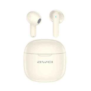 awei T68 ENC Noise Reduction Wireless Bluetooth Gaming Earphone(White)