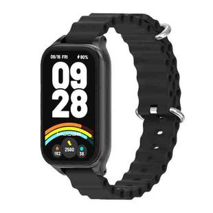 For Xiaomi Smart Band 9 Active / Redmi Band 3 Mijobs Metal Shell Marine Silicone Watch Band(Black)