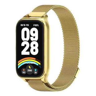 For Xiaomi Smart Band 9 Active / Redmi Band 3 Mijobs Metal Shell Milan Magnetic Watch Band(Gold)