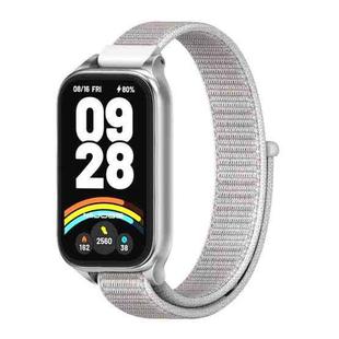 For Xiaomi Smart Band 9 Active / Redmi Band 3 Mijobs Metal Shell Nylon Loop Watch Band(Sea Shell Silver)