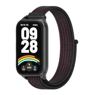 For Xiaomi Smart Band 9 Active / Redmi Band 3 Mijobs Metal Shell Nylon Loop Watch Band(Black Red)