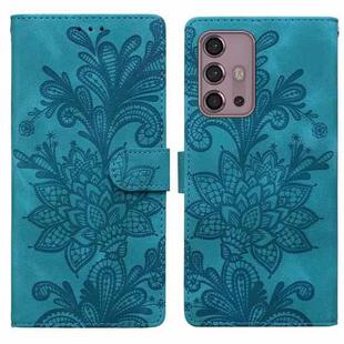 For Motorola Moto G30 / G10 / G20 Lace Floral Embossed Magnetic Buckle PU Phone Case With Wrist Strap(Green)