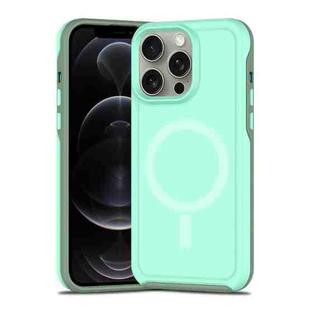 For iPhone 12 Pro Max Shockproof MagSafe Armor PC Hybrid TPU Phone Case(Mint Green+Grayish Green)